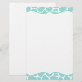 Blauwgroen Giraffe printpapier Briefpapier (Voorkant / Achterkant)