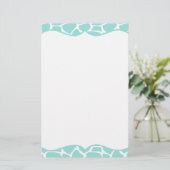 Blauwgroen Giraffe printpapier Briefpapier (Staand voorkant)