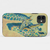 blauwgroen girafoon Case-Mate iPhone case (Achterkant (horizontaal))