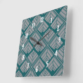 Blauwgroen gladde bladpatroon vierkante klok (Hoek)