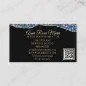 *~* Blauwgroen Glam Agate Geode Gold Glitter Black Visitekaartje (Achterkant)