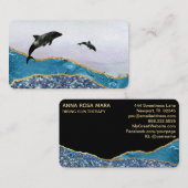 *~* Blauwgroen Glam Beach Zee Dolphins Gold Glitte Visitekaartje (Voorkant / Achterkant)