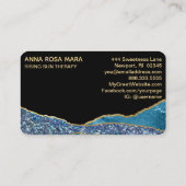 *~* Blauwgroen Glam Beach Zee Dolphins Gold Glitte Visitekaartje (Achterkant)