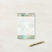Blauwgroen Glam Gold White Tropical Leaves Post-it® Notes (Op bureau)