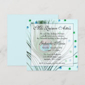 Blauwgroen Glam Peacock Feather Quinceanera Birthd Kaart (Voorkant / Achterkant)