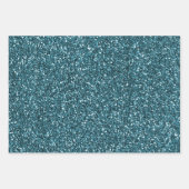 Blauwgroen Glam Zebra Glitter Inpakpapier Vel (Voorkant 2)