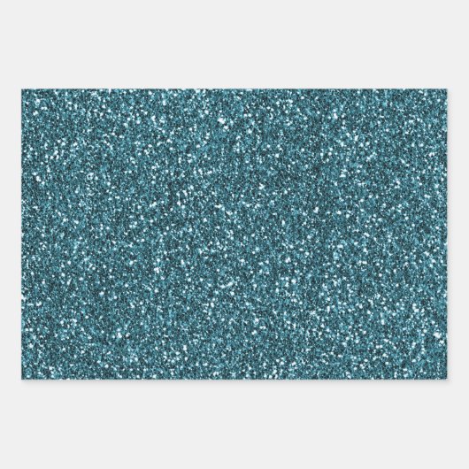 Blauwgroen Glam Zebra Glitter Inpakpapier Vel (Voorkant 2)