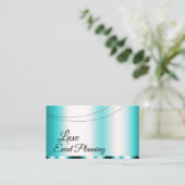 Blauwgroen glamoureus met foto Stijlvol elegant Visitekaartje (Staand voorkant)