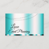 Blauwgroen glamoureus met foto Stijlvol elegant Visitekaartje (Voorkant)