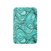 Blauwgroen Glas in lood Abstract Badmat (Voorkant Verticaal)