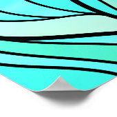 Blauwgroen Glas in lood Abstract Poster (Hoek)