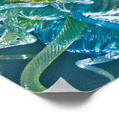 Blauwgroen glas poster (Hoek)