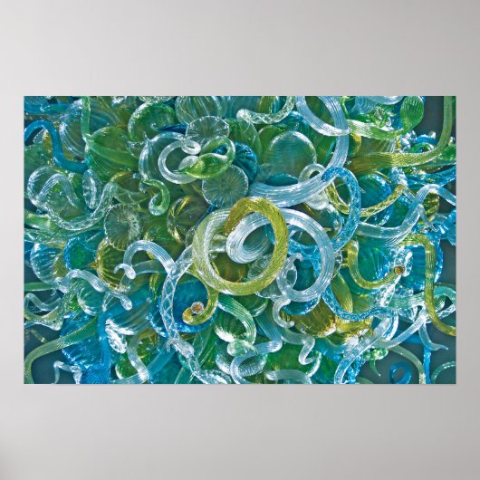 Blauwgroen glas poster (Voorkant)