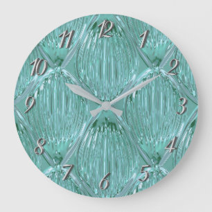 Blauwgroen glas ziet er abstract uit grote klok