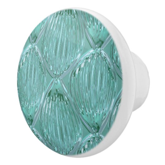 Blauwgroen glas ziet er abstract uit keramische knop (Rechts)