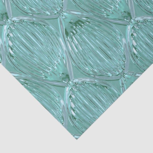 Blauwgroen glas ziet er abstract uit tissuepapier (Detail)