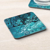 Blauwgroen glasblokken bier onderzetter (Linkerzijde)