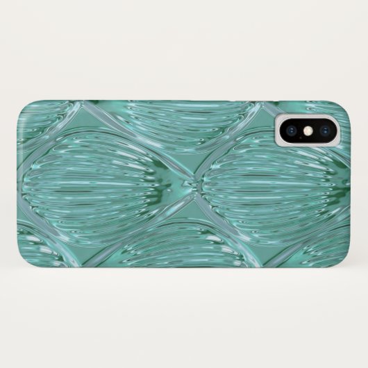 Blauwgroen glaslook abstract kunstpatroon Case-Mate iPhone case (Achterkant (horizontaal))