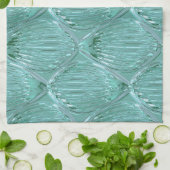 Blauwgroen glaslook abstract patroonelegant blauw theedoek (Gevouwen)