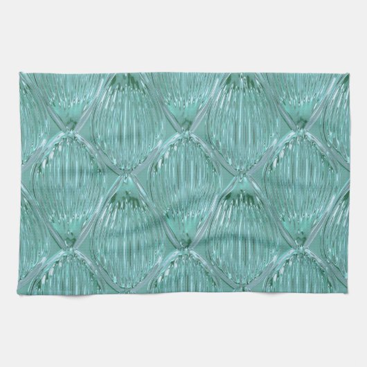 Blauwgroen glaslook abstract patroonelegant blauw theedoek (Horizontaal)