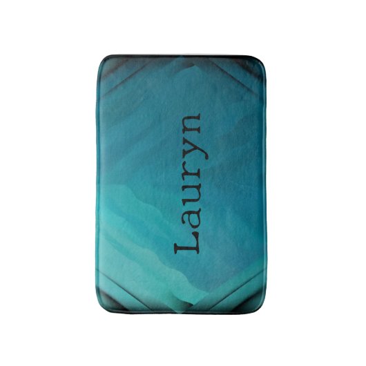 Blauwgroen glastextuur badmat (Voorkant Verticaal)