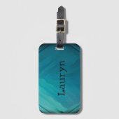 Blauwgroen glastextuur bagagelabel (Voorkant (verticaal))