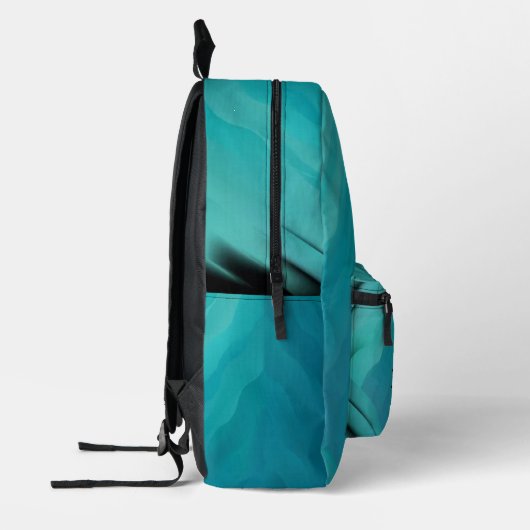 Blauwgroen glastextuur bedrukte rugzak (Links)
