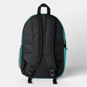 Blauwgroen glastextuur bedrukte rugzak (Achterkant)