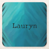 Blauwgroen glastextuur kartonnen onderzetters (Voorkant)