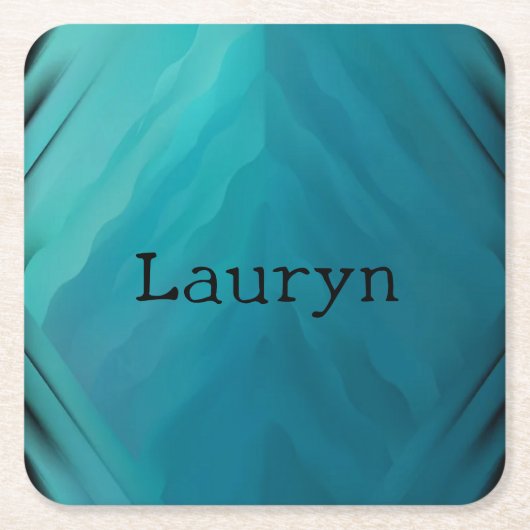 Blauwgroen glastextuur kartonnen onderzetters (Voorkant)