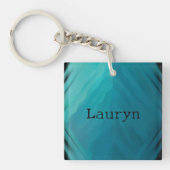 Blauwgroen glastextuur sleutelhanger (voorkant)