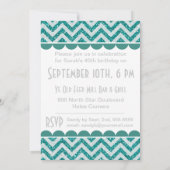 Blauwgroen Glitter 40 en Fabulous Birthday Invite Kaart (Achterkant)