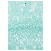 Blauwgroen Glitter-aangepast klembord (Achterkant)
