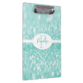 Blauwgroen Glitter-aangepast klembord (Rechts)