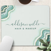 Blauwgroen Glitter Agate Geode Luxe Chic Muismat