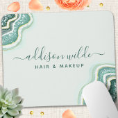 Blauwgroen Glitter Agate Geode Luxe Chic Muismat