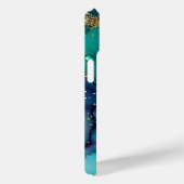 Blauwgroen Glitter Alcohol Ink Achtergronden Case-Mate iPhone Case (Achterkant / Rechts)
