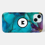 Blauwgroen Glitter Alcohol Ink Achtergronden Case-Mate iPhone Case (Achterkant (horizontaal))