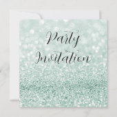 Blauwgroen Glitter Bokeh & Stilettos Verjaardag Kaart (Voorkant)