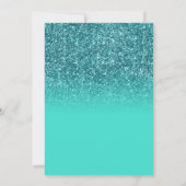 Blauwgroen Glitter Bright Turquoise Ombre Vrijgeze Kaart (Achterkant)