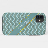 Blauwgroen glitter Case-Mate iPhone case (Achterkant (horizontaal))