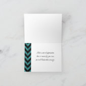 Blauwgroen Glitter Chevron Folded Hartelijk dank Bedankkaart (Binnen)