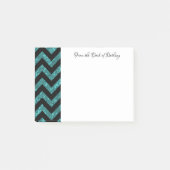 Blauwgroen Glitter Chevron Notes (Voorkant)