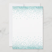 Blauwgroen Glitter Confetti & Typografie Baby show Kaart (Achterkant)