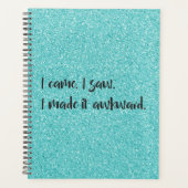 Blauwgroen glitter die ik maakte Awkward Planner (Voorkant)