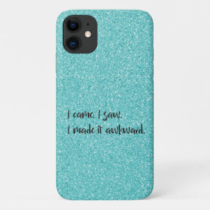 Blauwgroen Glitter die ik maakte het Awkward iPhon Case-Mate iPhone Case