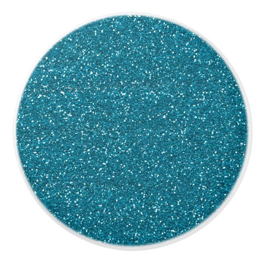 Blauwgroen glitter-effect keramische knop (Voorkant)