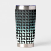 Blauwgroen glitter en zwart houndstooth patroon geïsoleerde drinkbeker (Voorkant)
