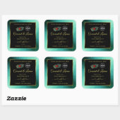 Blauwgroen Glitter- en Zwarte Product Labels - Lad (Vel)
