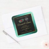 Blauwgroen Glitter- en Zwarte Product Labels - Lad (Envelop)
